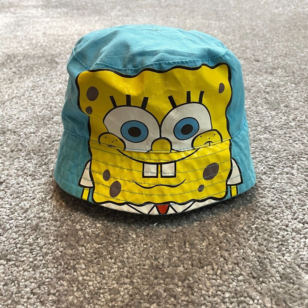 Nickelodeon Spongebob Squarepants Bucket Hat Kids One Size Blue Unisex Youth Cap